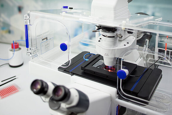 采用PILine®技术的XY位移平台可实现显微镜中的快速探头扫描
