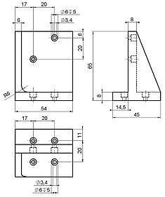 PI M-105.VB1 Z-Axis Mounting Bracket Drawing PI M-105.VB1 Z-Axis Mounting Bracket Drawing